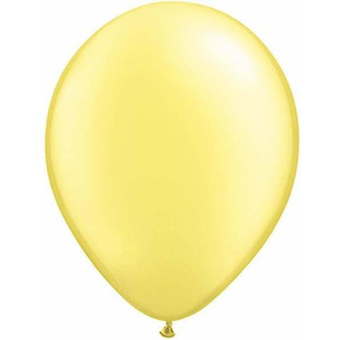 28cm Round Pearl Lemon Chiffon Qualatex Plain Latex #39835 - Pack of 25