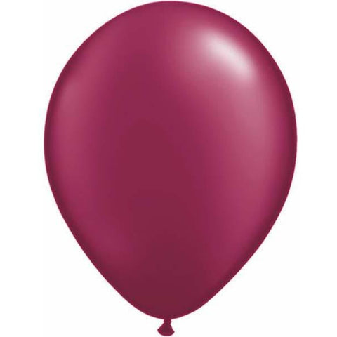 28cm Round Pearl Burgundy Qualatex Plain Latex #39870 - Pack of 25