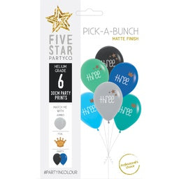 30cm Pick A Bunch THREE Crown & Stars- assorted pack of 6 #750063