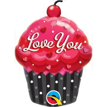 35cm Shape Foil Love You Cupcake #40129 - Each (Unpkgd.) SPECIAL ORDER ITEM