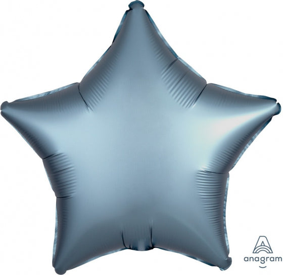 48cm Star STEEL BLUE Satin Luxe Plain Foil #HA36815 - Each (pkgd.)