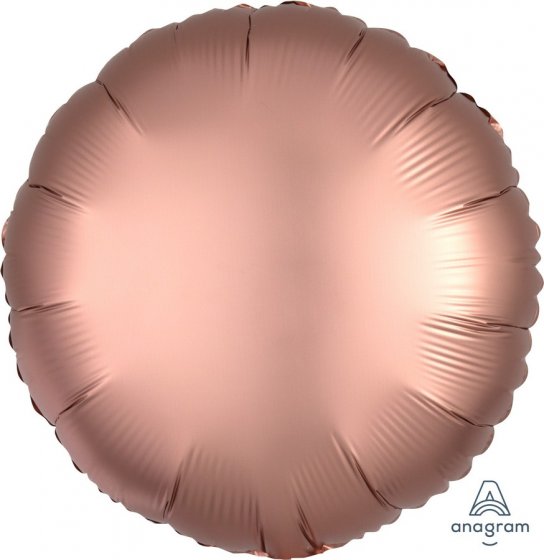 45cm Round Foil ROSE COPPER Satin Luxe Plain Foil #HA36824 - Each (pkgd.)