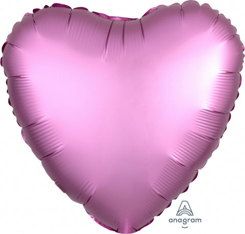 45cm Heart Foil FLAMINGO Satin Luxe #HA36822 - Each (pkgd.)