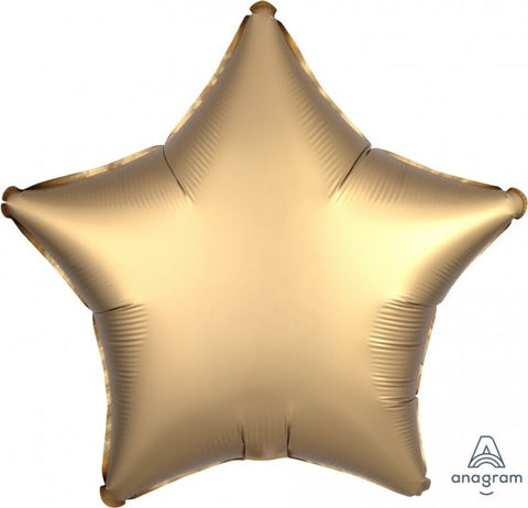 48cm Star GOLD SATEEN Satin Luxe Plain Foil #HA36804 - Each (pkgd.)