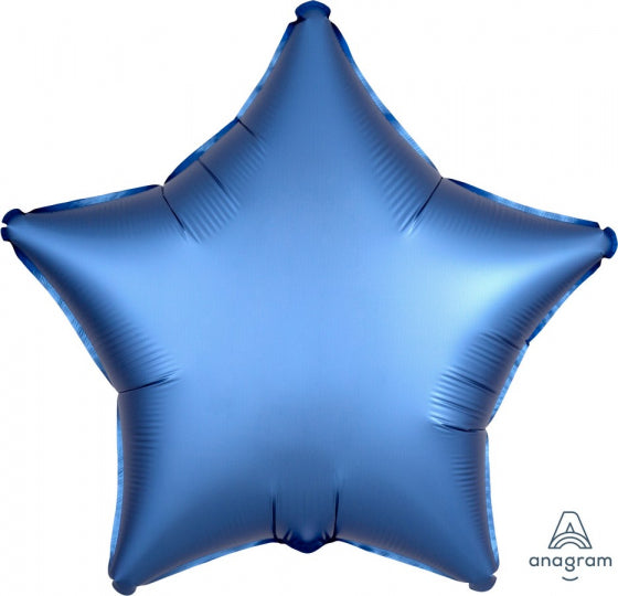 48cm Star AZURE Satin Luxe Plain Foil #HA36811 - Each (pkgd.)