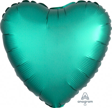 45cm Heart Foil JADE Satin Luxe #HA36799 - Each (pkgd.)