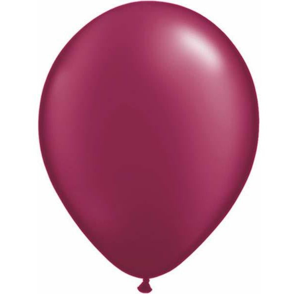 12cm Round Pearl Burgundy Qualatex Plain Latex #43578 - Pack of 100