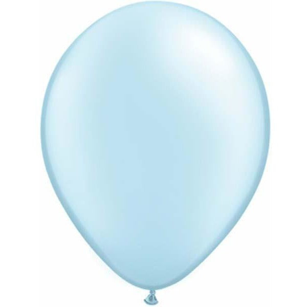 12cm Round Pearl Light Blue Qualatex Plain Latex #43586 - Pack of 100