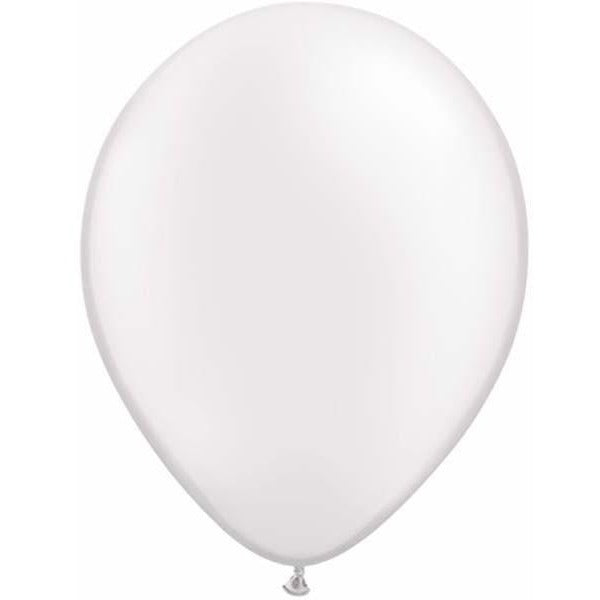 12cm Round Pearl White Qualatex Plain Latex #43597 - Pack of 100