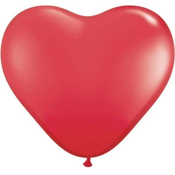 15cm Heart Red Qualatex Plain Latex #43645 - Pack of 100