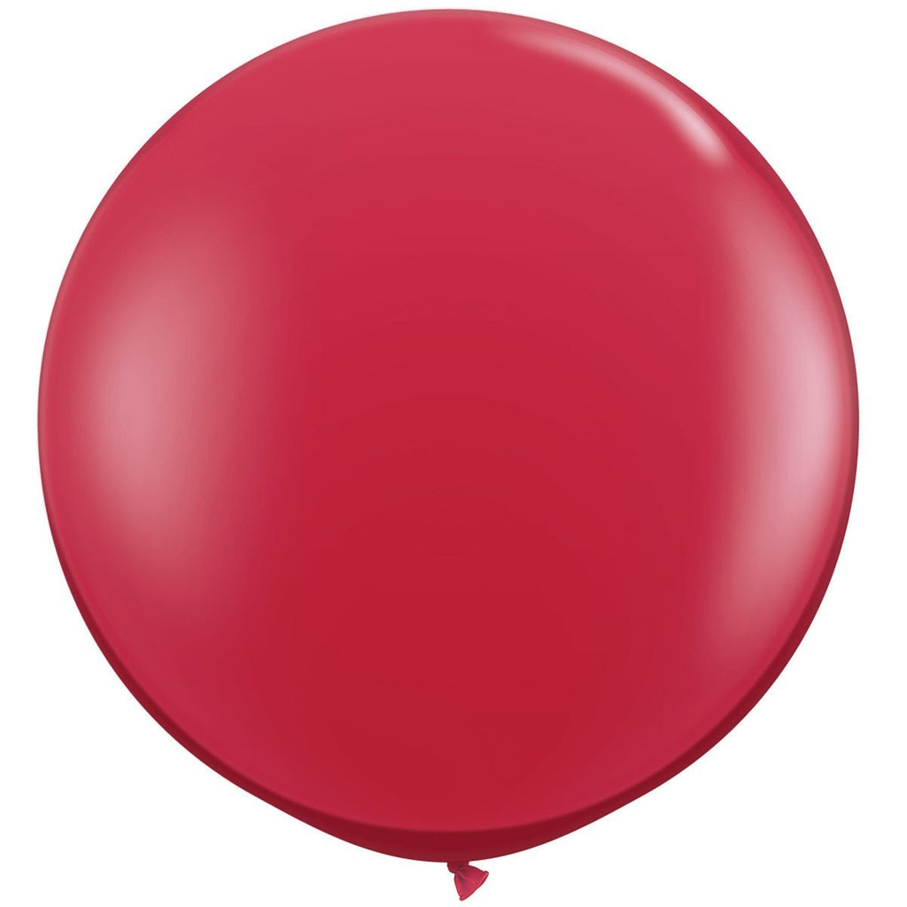 90cm Round Ruby Red Qualatex Plain Latex #43057 - Pack of 2 SPECIAL ORDER ITEM