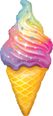 Shape Foil Rainbow Swirl Ice Cream 45