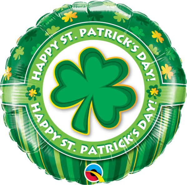 45cm Round Foil Happy St. Patrick's Day #46056 - Each (Pkgd.)