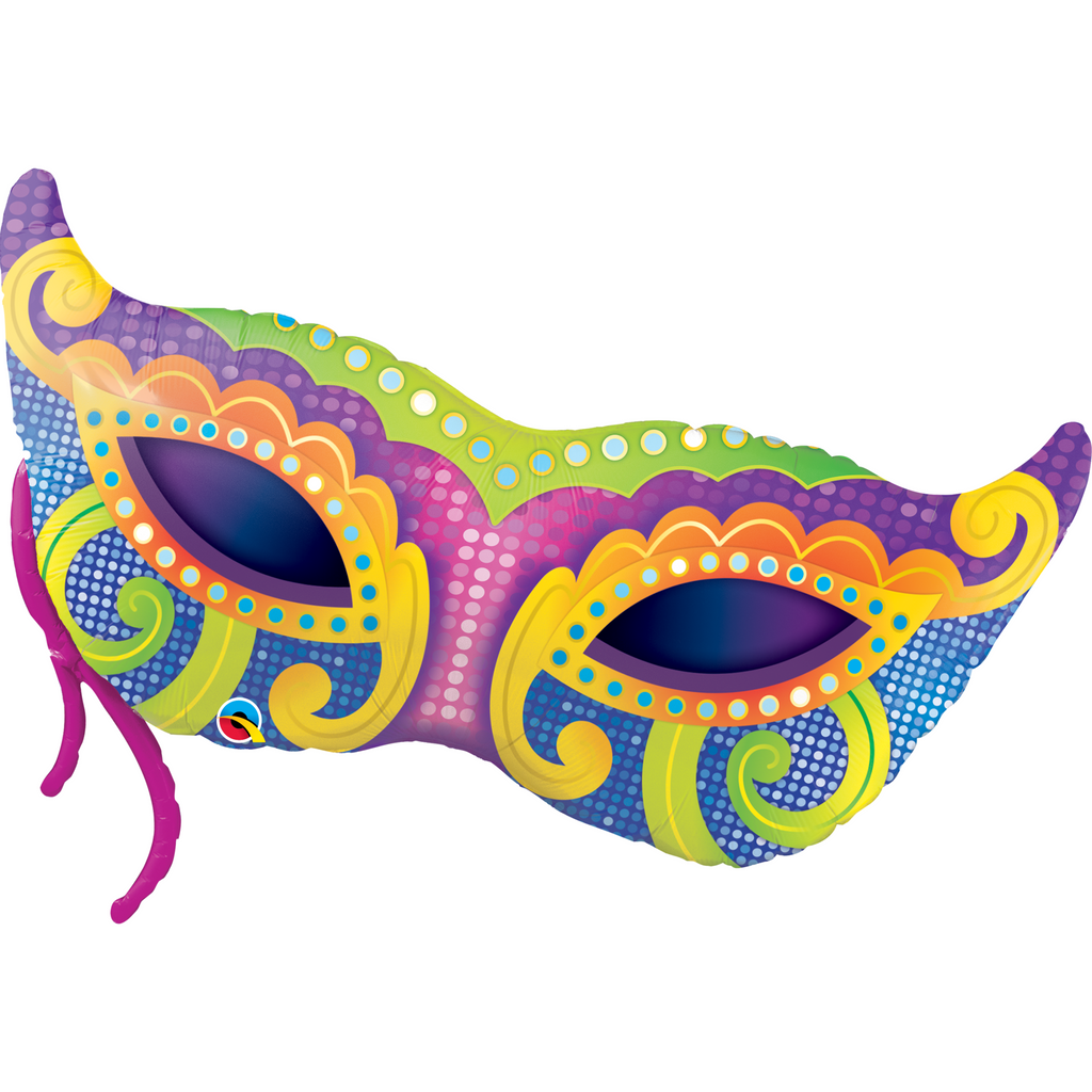 95cm Shape Foil Mardi Gras Mask #46060 - Each (Pkgd.)