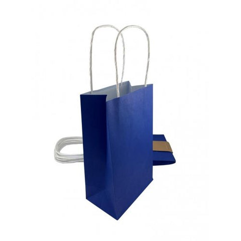 Paper Party Bag 215x130x80mm NAVY BLUE Pk5 #465827