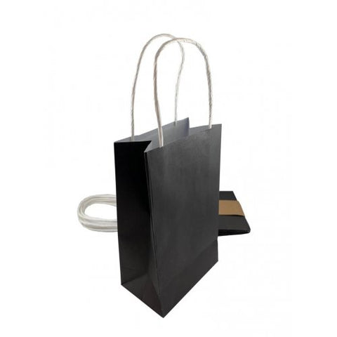 Paper Party Bag 215x130x80mm BLACK Pk5 #465828