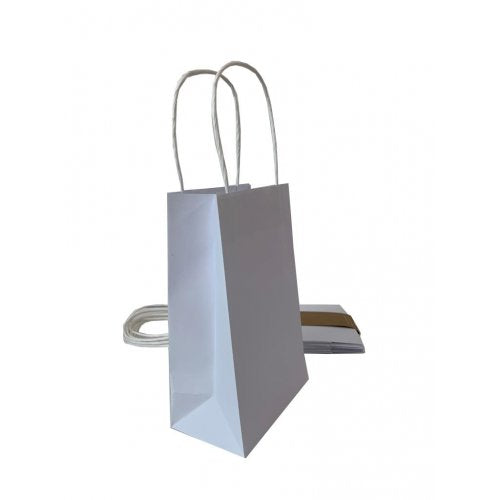 Paper Party Bag 215x130x80mm WHITE Pk5 #465830