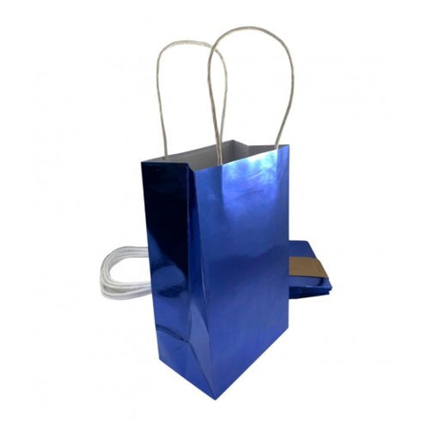 Paper Party Bag 215x130x80mm MET BLUE Pk5 #465850