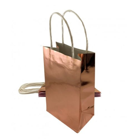 Paper Party Bag 215x130x80mm MET ROSEGOLD Pk5 #465854