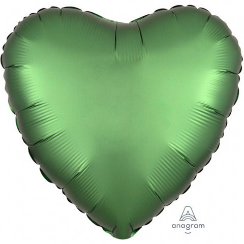 45cm Heart Foil EMERALD Satin Luxe #HA38587 - Each (pkgd.)