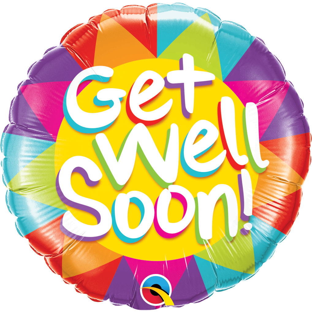 45cm Round Foil Get Well Soon Sunshine #49206 - Each (Pkgd.)