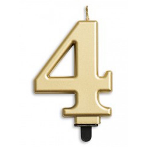 Jumbo Numeral Candle GOLD FOUR #431264 Each