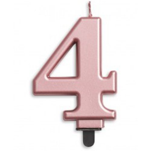 Jumbo Numeral Candle ROSE GOLD FOUR #431274 Each