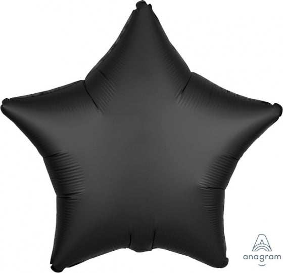 48cm Star ONYX BLACK Satin Luxe Plain Foil #HA38036 - Each (pkgd.)