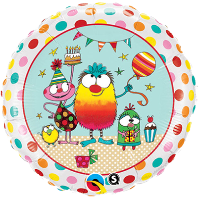 45cm Round Foil Rachel Ellen Monster Party #51326 - Each (Pkgd.)