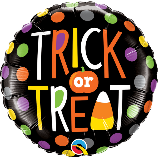 45cm Round Foil Trick or Treat Dots #52008 - Each (Pkgd.)