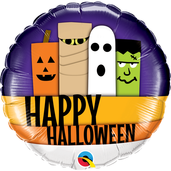 45cm Round Foil Halloween Line-Up #52018 - Each (Pkgd.)