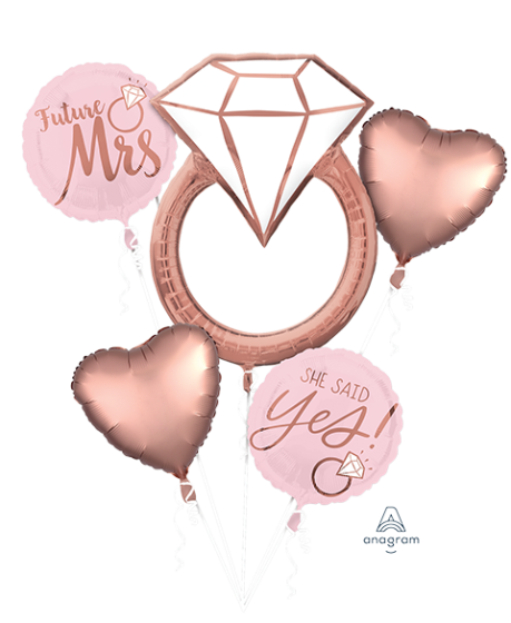 76cm Foil Bouquet Blush WEDDING (5 foils) #39716