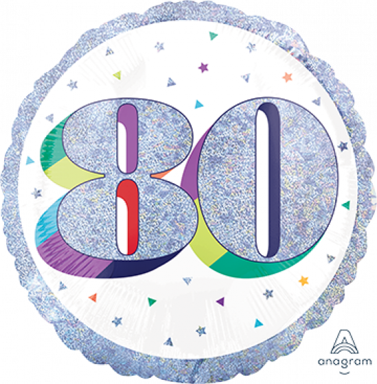 45cm Foil Round Balloon Here's To You 80 #39662- Each (Pkgd.)