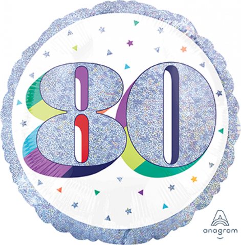 45cm Foil Round Balloon Here's To You 80 #39662- Each (Pkgd.)