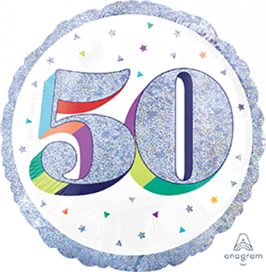 45cm Foil Round Balloon Here's To You 50 #39658- Each (Pkgd.)