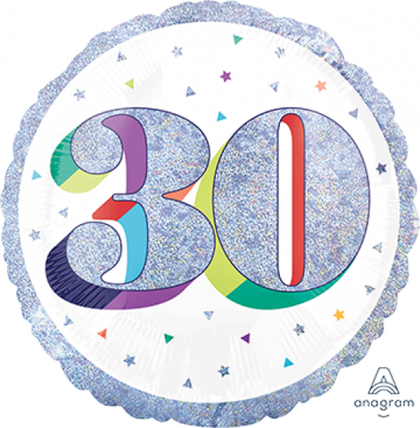 45cm Foil Round Balloon Here's To You 30 #39656- Each (Pkgd.)