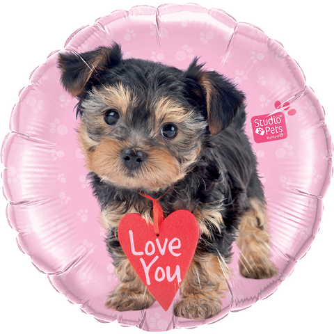 45cm Round Foil Studio Pets - Love You Terrier #55232 - Each (Pkgd.)