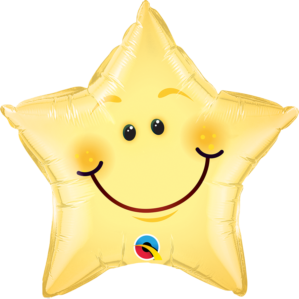 50cm Star Foil Smiley Face Star #55394 - Each (Pkgd.)