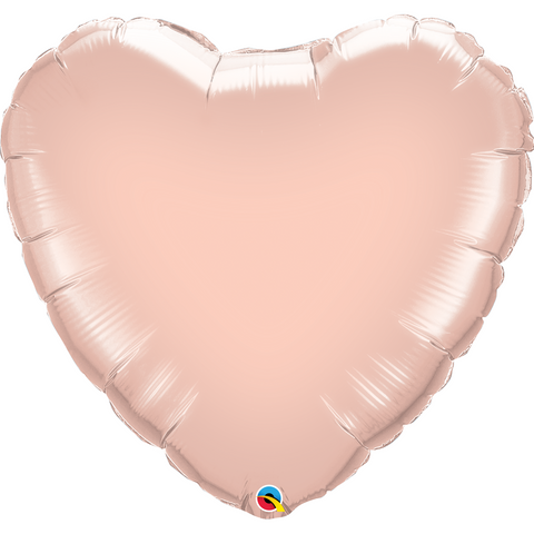 22cm Heart Foil Rose Gold Plain Foil #57043 - Each (Unpackaged, Requires air inflation, heat sealing)