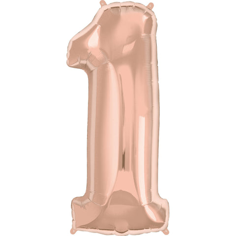 86cm Number Foil Number One Rose Gold #57872 - Each (Pkgd.)