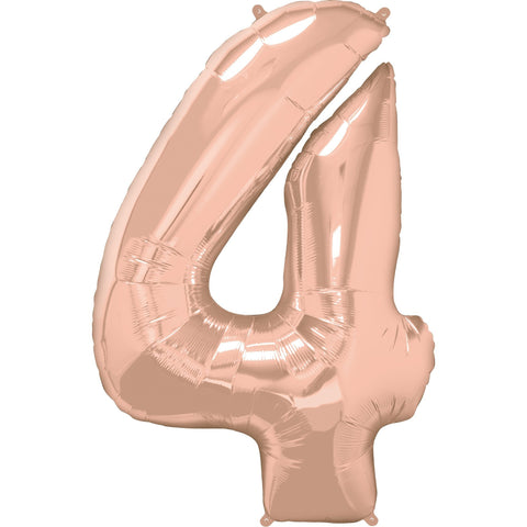 86cm Number Foil Number Four Rose Gold #57875 - Each (Pkgd.)