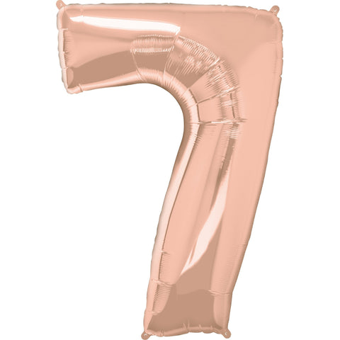 86cm Number Foil Number Seven Rose Gold #57878 - Each (Pkgd.)