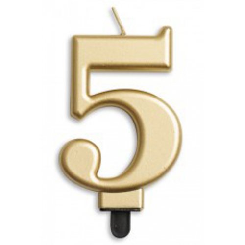 Jumbo Numeral Candle GOLD FIVE #431265 Each