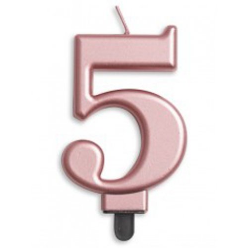 Jumbo Numeral Candle ROSE GOLD FIVE #431275 Each