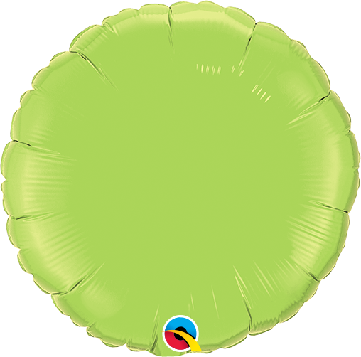 22cm Round Lime Green Plain Foil #64057 - Each (Unpackaged, Requires air inflation, heat sealing) SPECIAL ORDER ITEM