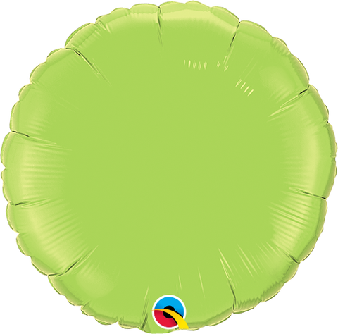22cm Round Lime Green Plain Foil #64057 - Each (Unpackaged, Requires air inflation, heat sealing) SPECIAL ORDER ITEM