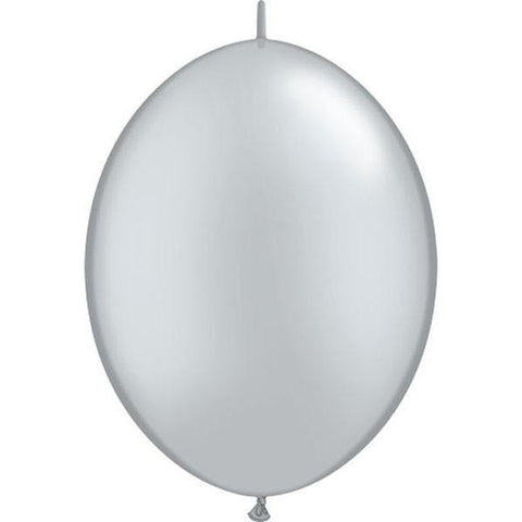 30cm Quick Link Silver Qualatex Quick Link Balloons #65243 - Pack of 50