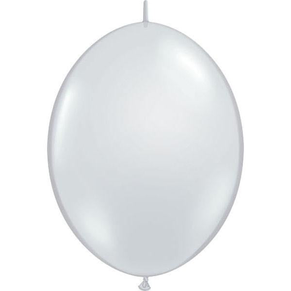 30cm Quick Link Diamond Clear Qualatex Quick Link Balloons #65273 - Pack of 50