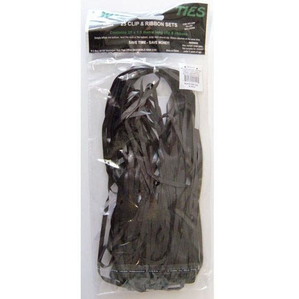 QX Quickie Ties 24mm Black #73722 - Pack of 25