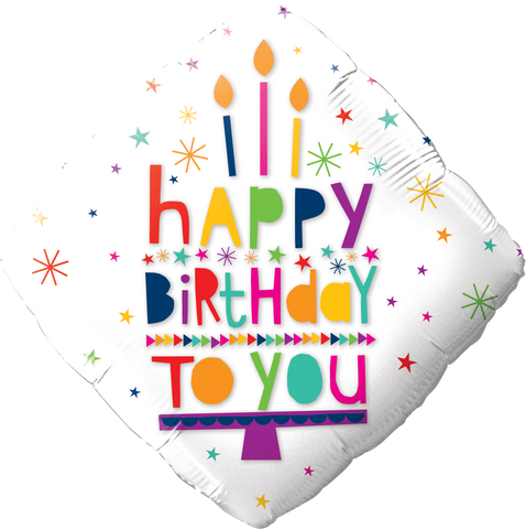 45cm Diamond Foil Happy Birthday to You Candles #78666 - Each (Pkgd.)